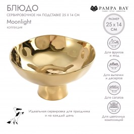 Блюдо сервировочное на подставке 25 × 14 Moonlight MON2742G